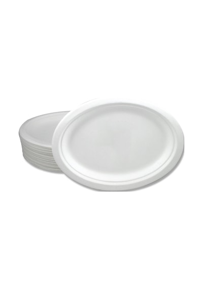 Kafem Ekolojik Karton Oval Tabak 26 CM 25 Adet