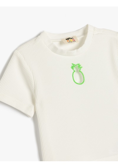 Koton Ekru Kız Çocuk T-shirt 5skg10092ak Ekru