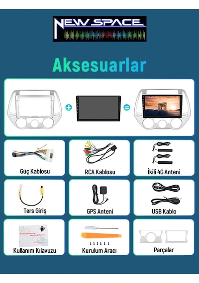 Hyundai İ20 Old 8gb Ram 128gb Rom 8 Çekirdek Carplay Multimedya