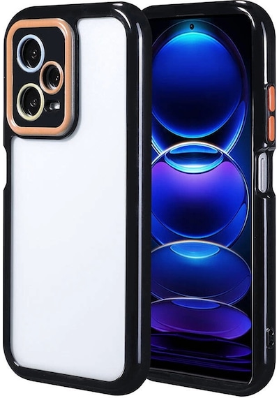 Xiaomi Redmi Note 12 Pro 5g Kılıf Kamera Korumalı Renkli Kenar Ve Çerçeve Tasarımlı Redclick Vitamin Kapak - Siyah