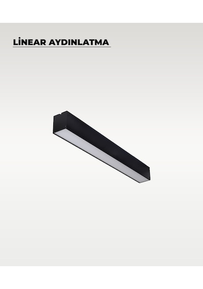 120 Cm Siyah Metal Kasa Lineer Aydınlatma 3200k Sarı Işık Siyah
