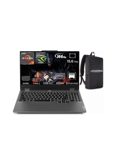 Lenovo LOQ 15ARP9 83JC006ATR-017 24 GB 2 TB SSD RTX4050 15.6" Free Dos Dizüstü Bilgisayar