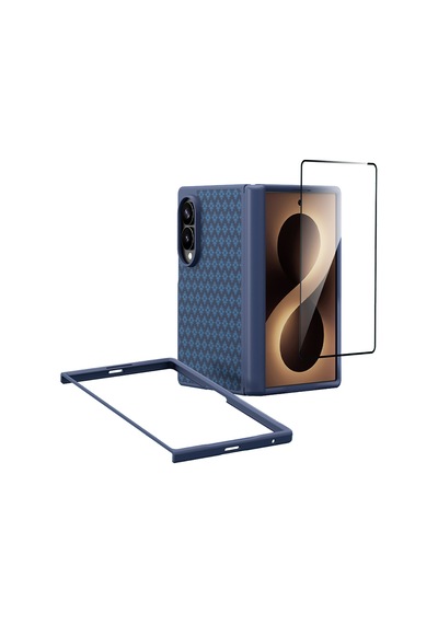 Galaxy Z Fold 8 Benks Armorpro Armorgrid Grand Combo Üçlü Aksesuar Seti Karbon Kapak + Film Mavi