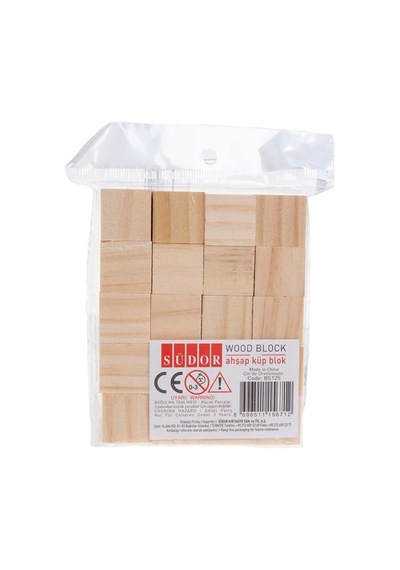 Südor Bs125 Ahşap Küp Blok 20 Li Naturel
