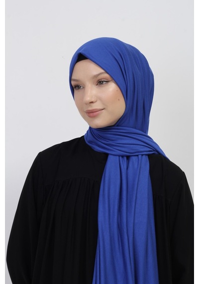 Manolyaşal İslamic Hijab Tesettür Penye Şal - 70 X 180 / Saks Saks