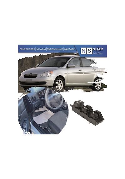 Hyundai Accent Era Cam Düğmesi Anahtarı Sol 2006-2012
