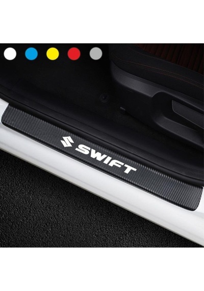 Suzuki Swift İçin Uyumlu Aksesuar Oto Kapı Eşiği Sticker Karbon 4 Adet