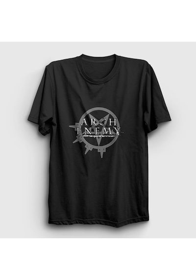 Presmono Unisex Logo Arch Enemy T-shirt Siyah