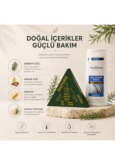 Vitalizma Biberiyeli Saç Bakım Sabunu Ve Saç Bakım Kremi İkili Avantajlı Set
