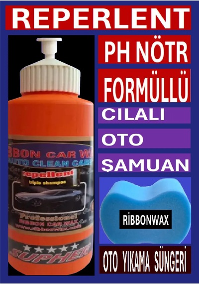 Reperlent Ph Nötr Formüllü Cilalı Oto Yıkama Şampuanı 1 Kg + Oto Yıkama Süngeri