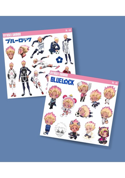 Bluelock-ryusei Shidou - Futbol Anime Telefon Sticker Seti Parlak Kağıt 2 Li Sarı