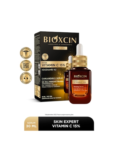 Bioxcin Skin Expert Vitamin C 15% Canlandırıcı Serum 30 ml - Ester C Niasinamid (B3 vitamini)