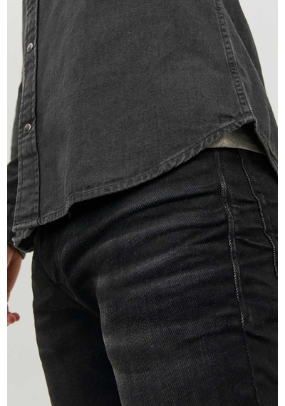 Jack & Jones Erkek Jjesheridan Dar Kesim Kot Gömlek 12138115 Siyah