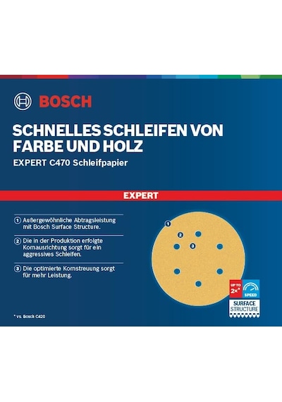 Professional 10x Expert C470 Zımpara Kağıtları 6 Delikli Boyalı Ahşap, Sert Ahşap, 115x107 Mm, Kum Kalınlığı
