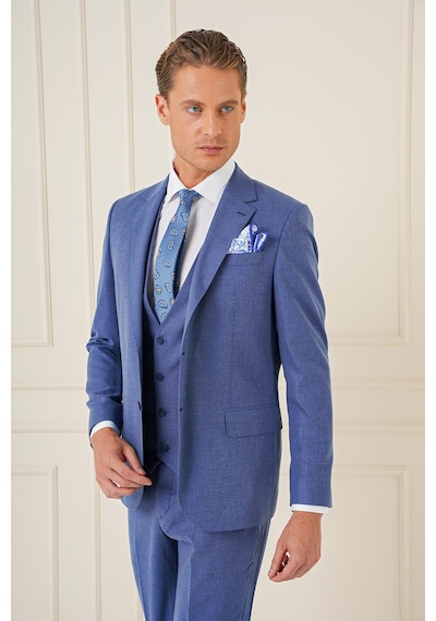 Efor Tk 903 Slim Fit İndigo-mavi Klasik Takım Elbise İndigo