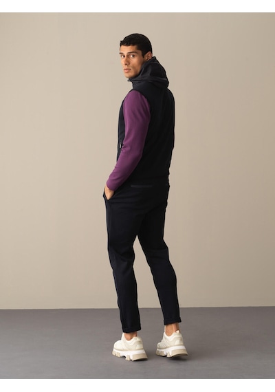 Xint Lacivert Regular Fit Kapüşonlu Pamuklu Yelek 195040