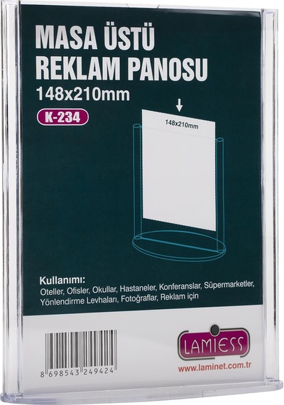 Lamiess K-236 Masaüstü Reklam Panosu Dikey 5 'li