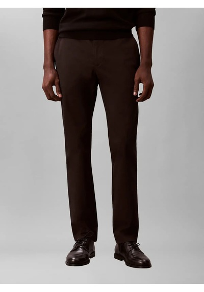 Calvin Klein Slım Sateen Chıno Tr Siyah Erkek Pantolon