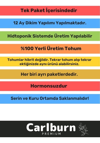 12 Ay Ekim Yapılabilen 3.000 Tohum Ayrı Ayrı Paketli 10 Çeşit Yeşillik Sürdürülebilir Tohum Paketi