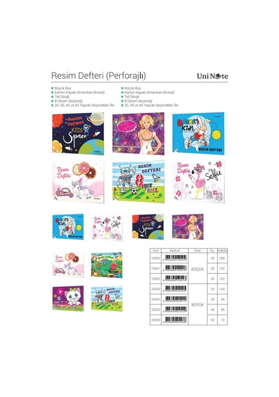 Çınar Karton Kapak Büyük 40 Yaprak Resim Defteri 12'li Paket