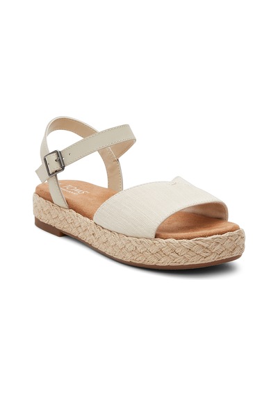 Sandalet Kadın 10020768 Toms Abby Woven/leatherl Natural Slubby Krem