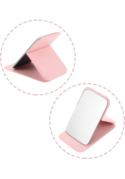 Hpytech Taşınabilir Katlanabilir Masaüstü Mini Makyaj Aynası Pembe