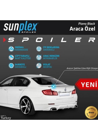 Skoda Octavıa 3 A7 2013-2019 Spoiler Piano Black Bagaj Çıtası