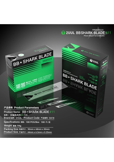 2uul Da18 Bb Shark Blade Serisi Yüksek Karbonlu Çelik No.11 Bıçak 100 Adet