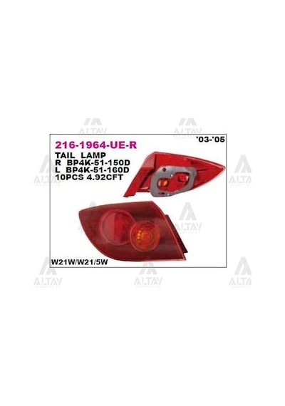 DEPO 216-1964L-UE-R Stop Lambası Sol Mazda 3 Serisi Hb 03-05