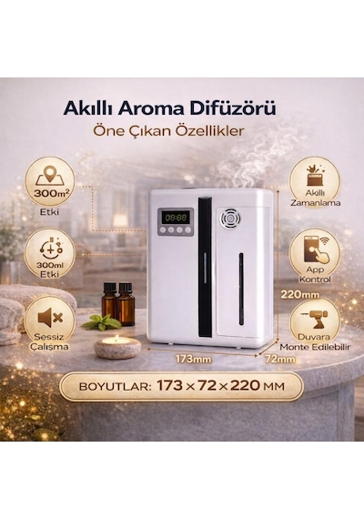 Coofbe Profesyonel 300m3 Etkili 200ml Cafe Hotel Oda Koku Makinası Aroma Difüzörü Parfüm Püskürtücü Acıbadem