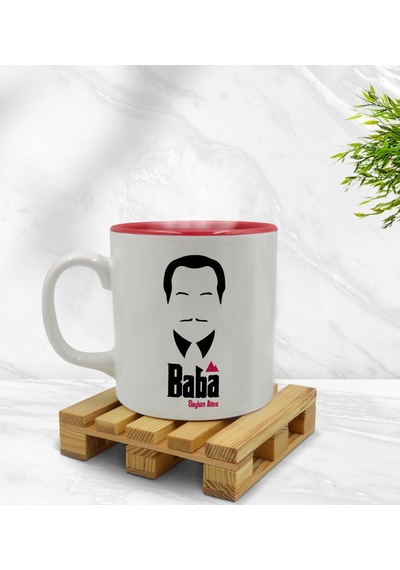 Kişiye Özel Baba Godfather Tasarımlı Içi Kırmızı Renkli Kupa Bard N11.11965