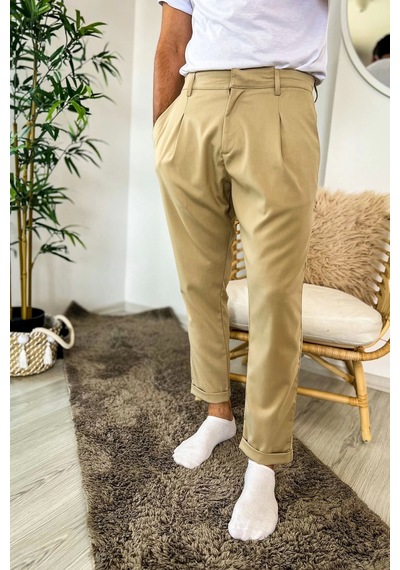 Saklımoda Chekcich Jogger Pantolon Bej Çok Renkli