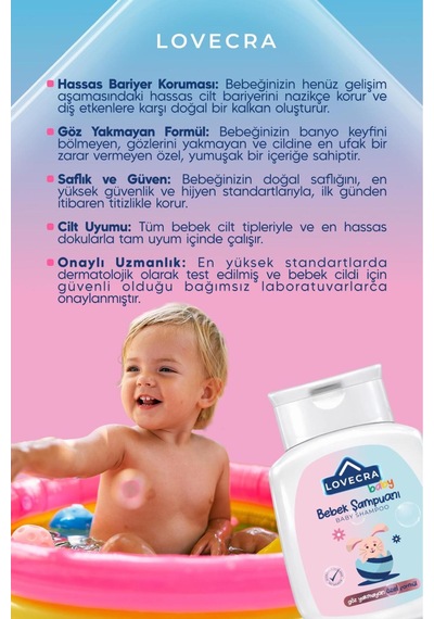 Bebek Şampuanı Göz Yakmayan Nazik Temizleyici Paraben Alkol Sles Silikon İçermez 290 Ml