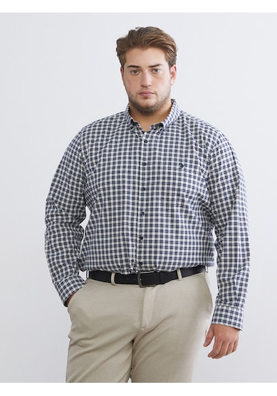 Lcwaıkıkı Classic Lacivert Regular Fit Uzun Kollu Ekose Oxford Erkek Gömlek