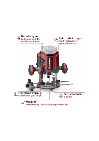 Einhell TP-RO 18/55 Li Bl Solo Dik Freze - 4350425
