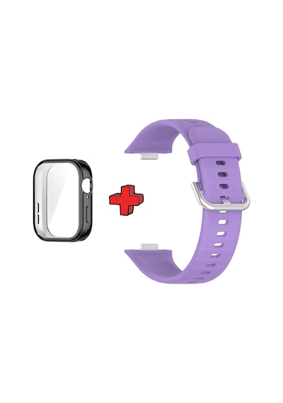 Watch Fit 3 İle Uyumlu Kasa Ekran Koruyucu Ve Jel Silikon Kordon 2in1 Renk107