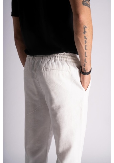 Slim Fit Jogger Bel Pantolon Ekru Ekru