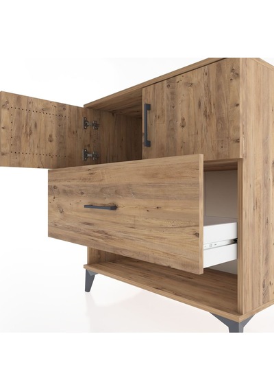 Hyperion Şifonyer Tek Raflı Tek Çekmeceli 2 Kapaklı 88x44x96 ... Çam