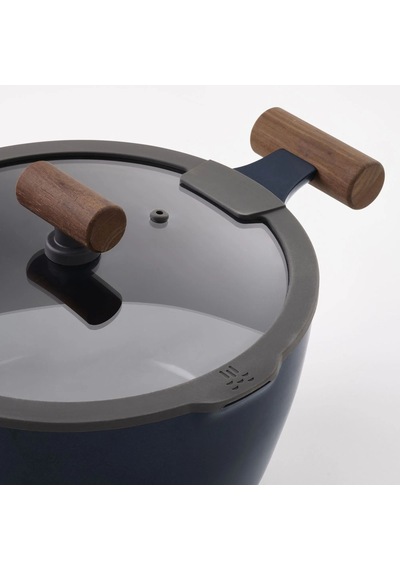 Ikea Klıppfısk Kapaklı Tencere 5 L 24 Cm Kahverengi - Lacivert 2 Parça