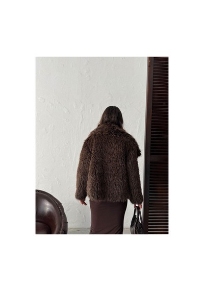 Verymoda Peluş Kaban F2040 Koyu Kahve