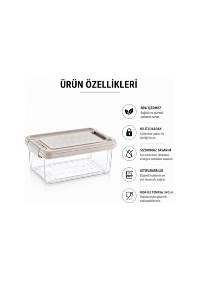 Lexroo Orret Home Kilitli Saklama Kabı Şeffaf Organizer Pp Plasti