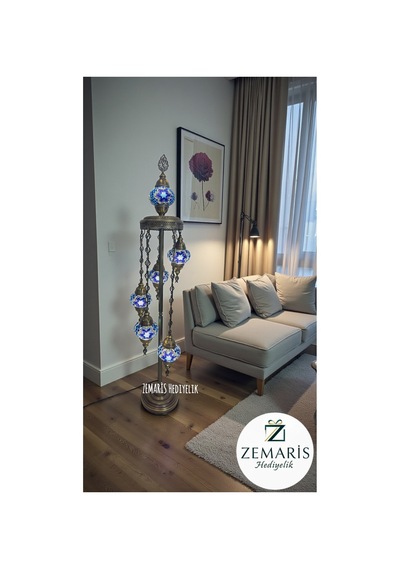 El Yapımı Otantik Mozaik Lambader 6 Lı Lacivert - 805088843 Diğer
