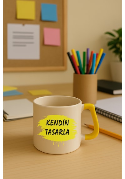 Kendin Tasarla Bardak - Kişiye Özel Bardak Satıya Sor Sarı2