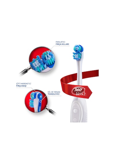 Colgate 360 Optik Beyaz Pilli Diş Fırçası