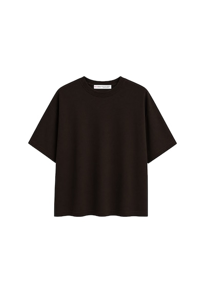 Mixray 2101 Kadın Bisiklet Yaka Soft Oversize Basic Modal T-shirt Kahve Kahverengi