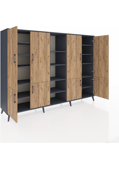 Hyperion Dolap 14 Raflı 8 Kapaklı 220x44x163 Antrasit-çam/antrasi Antrasit-çam/antrasit Hyperion Dolap 14 Raflı 8 Kapaklı 220x44x163 Antrasit-çam/antrasi Antrasit-çam/antrasit