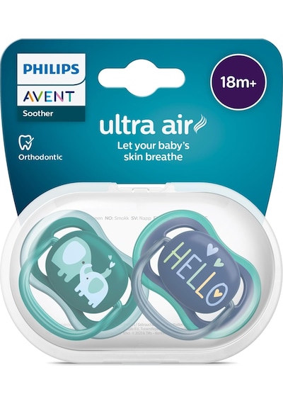 Ultra Air Emzik, 18 Ay+, Erkek Bebekler İçin, 2 Li Paket, Ortodontik Silikon, Geniş Hava Delikli, Mikrodalga Sterilize Edilebilir, Bpa İçermez, Scf349/18 Açık Bej