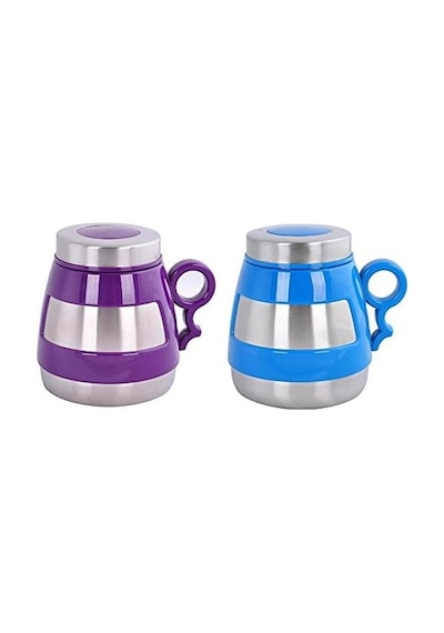 Andoutdoor And431 İçi Dışı Çelik Plastik Desenli Kupa Mug, Mavi/mor 1