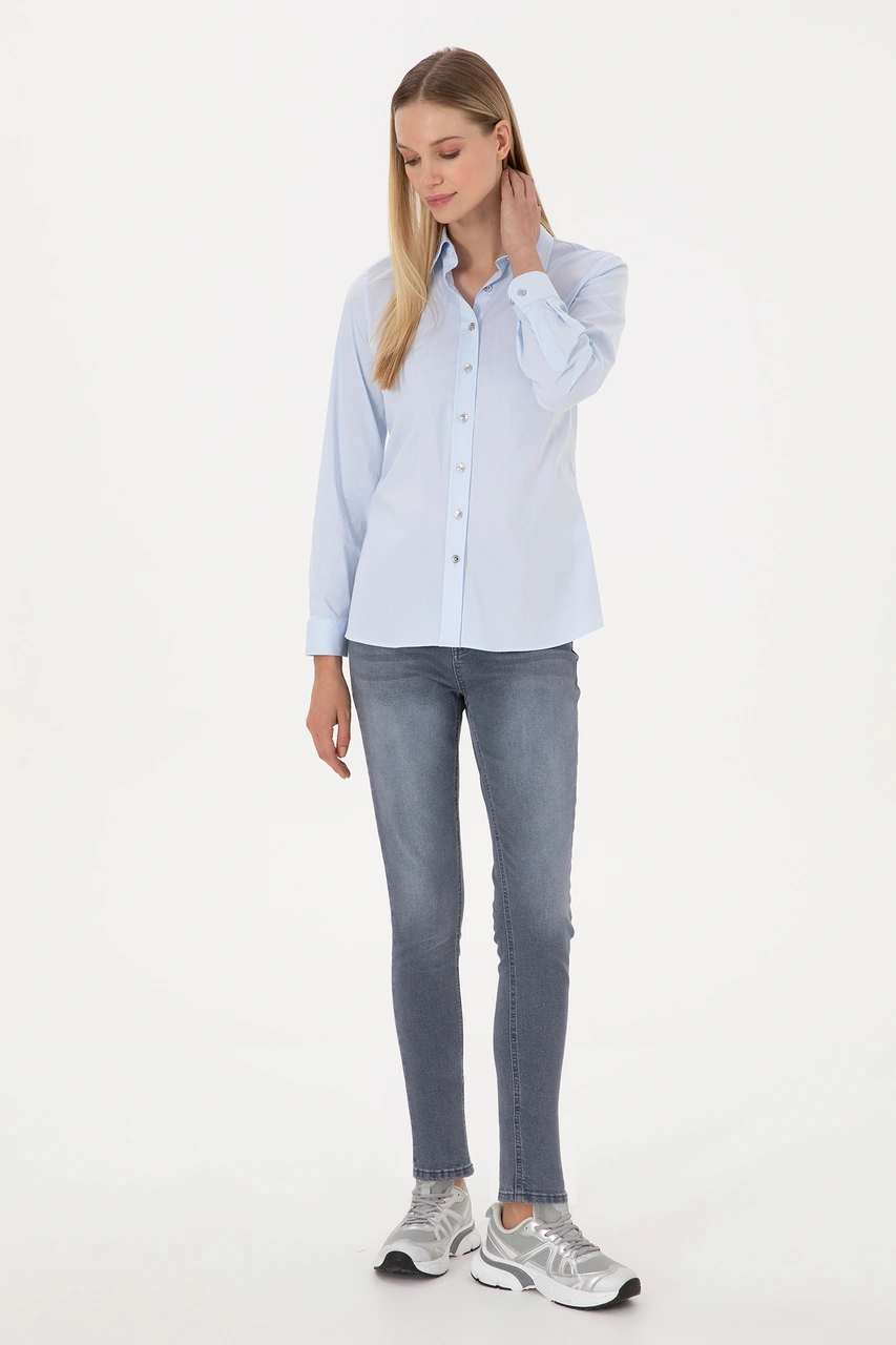 U.s. Polo Assn. Kadın Açık Mavi Gömlek Basic 50308024-vr003 Acık Mavı