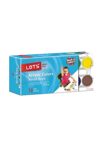 Lets Akrilik Boya 25 Ml 12 Renk L-5212 Çok Renkli